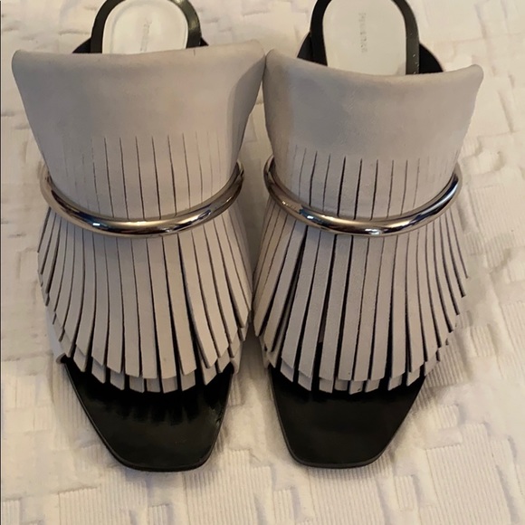 Proenza Schouler Shoes - Proenza Schouler Leather Fringe Trim Accent Slide